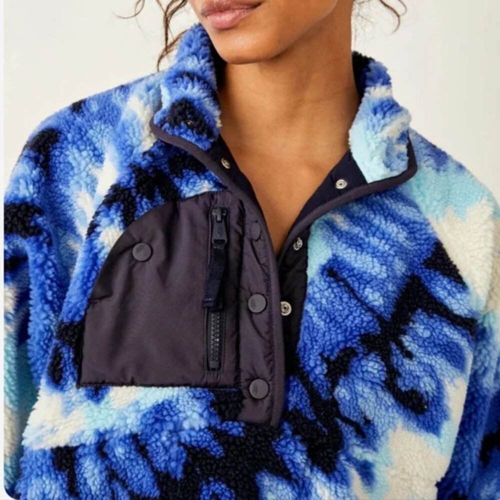 Free People Rocky Ridge Pullover in Ocean Tie Dye Combo XS NWT - Picture 8 of 12